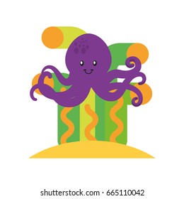 cute octopus isolated icon