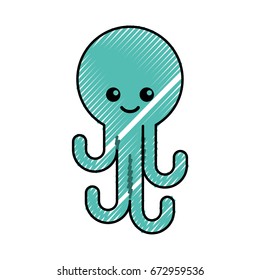cute octopus isolated icon