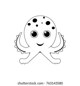 Cute octopus line icon. Aquatic animal element icon. Premium quality graphic design. Signs, outline symbols collection icon for websites, web design, mobile app, info graphics on white background