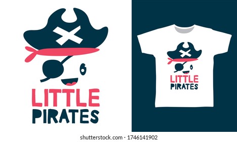 Cute octopus little pirates design vector illustration ready for print on t-shirt