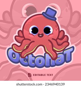 Cute Octopus Logo Cartoon Character