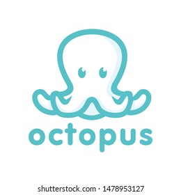 cute octopus logo design template