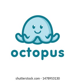 cute octopus logo design template