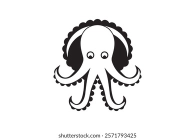 Cute Octopus Logo Design Template Vector Illustration