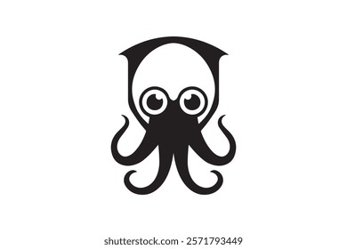 Cute Octopus Logo Design Template Vector Illustration