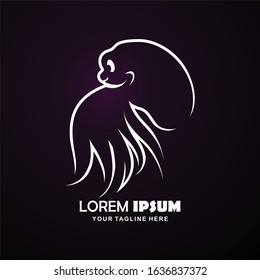 cute octopus logo. vector logo