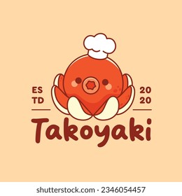 Personaje de mascota de pulpo lindo para el logotipo de takoyaki