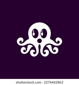 Cute octopus mascot modern creative logo