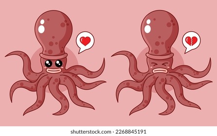 cute octopus mascot vector illustration