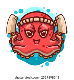 Cute Octopus Mascot Vector Illustration Great for your brand business