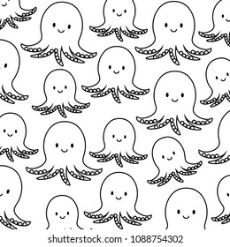 Cute Octopus Pattern Design Stock Vector (Royalty Free) 1088754302 ...