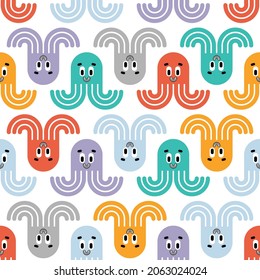 Cute Octopus pattern seamless. Cartoon poulpe sea animal background. Baby fabric texture