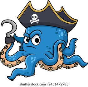 Nette Oktopus Piraten Vektorillustration