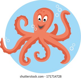 Cute Octopus Playing With Bubbles