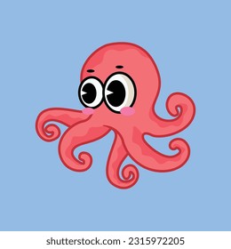 Cute octopus sea animal cartoon icon vector illustration