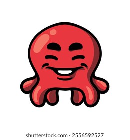 Cute octopus squid vector illustration for logo icon takoyaki japanese street food