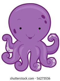 Cute Octopus - Vector