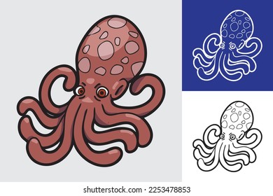 cute octopus vector art illustraation