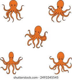 Cute octopus vector art illustration