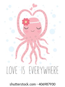 Cute Octopus Vector Design.