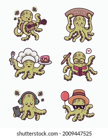 cute octopus vector design collection