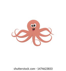 Cute octopus. Vector illustration can use for children designs,  poster, sticker,  postcard, clothes, prints. 
