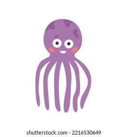 Cute octopus. Vector illustration for children's decor.