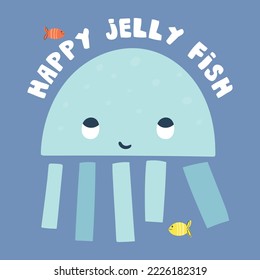 cute octopus vector illustration slogan