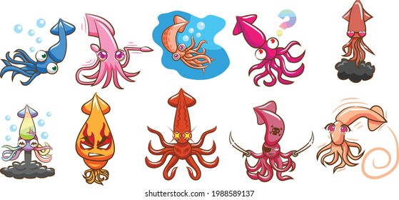 Cute octopus with white background for your design. Octopus vector illustration.