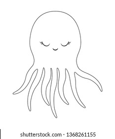 cute octopuses animal isolated icon