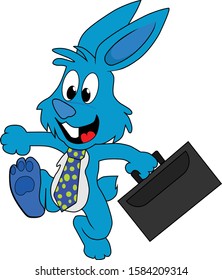 Cute office rabbit with a tie, Vector