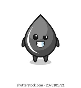cute oil drop mascot with an optimistic face , cute style design for t shirt, sticker, logo element