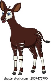 Cute Okapi animal cartoon vector illustration