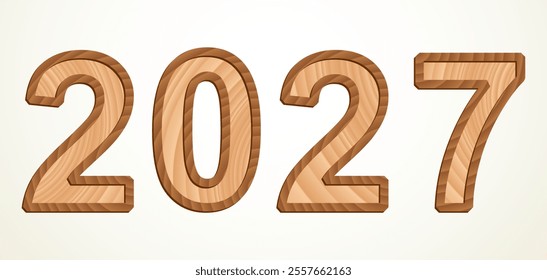 Cute old brown carpent kid toy bold numeral word mark form date antique decor concept. White abstract ancient child calendar merry xmas eve logo. Greet card delivery idea modern happy art style design