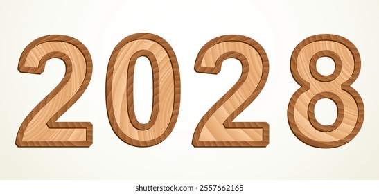 Cute old brown carpent kid toy bold numeral word mark form date antique decor concept. White abstract ancient child calendar merry xmas eve logo. Greet card delivery idea modern happy art style design