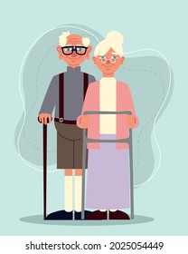 cute old couple of grandparents