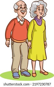 cute old couple  vector illustration