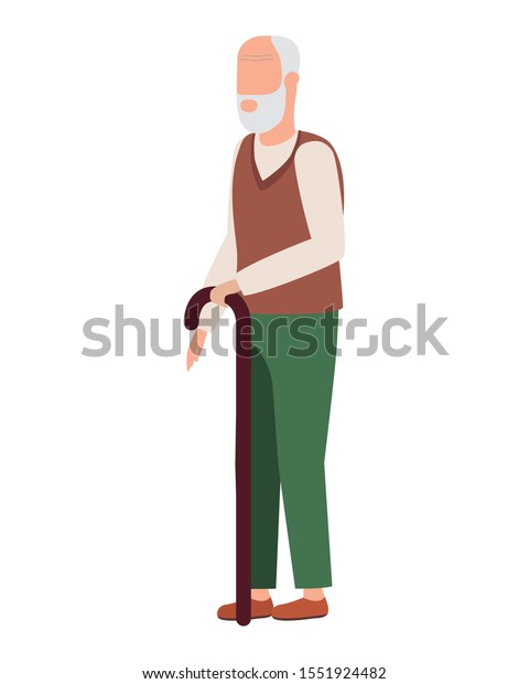 Cute Old Man Comic Character Vector Stock Vector (Royalty Free ...