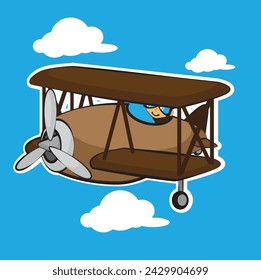un lindo y viejo avión propellar de doble alas