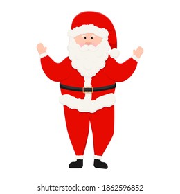 Cute Old Santa Claus. Happy New Year. White background. Vector illustration.