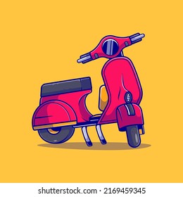 cute old scooter illustration suitable for mascot sticker and t-shirt design