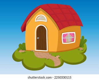 cute old village little houses. cute fairytale homes vector Illustration. cute little hut