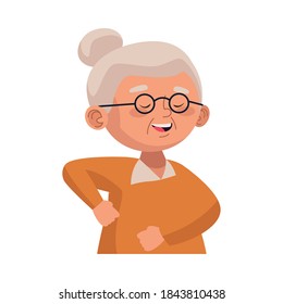 cute old woman dancing character vector illustration design