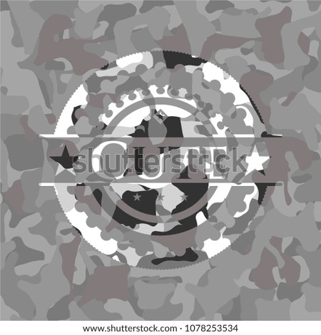  Cute on grey camouflage texture