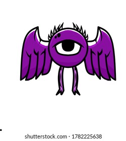 cute one-eyed monster vector illustration