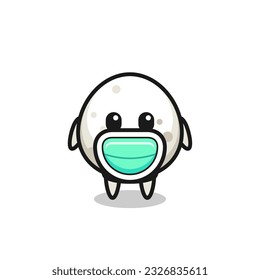 cute onigiri cartoon wearing a mask , cute style design for t shirt, sticker, logo element
