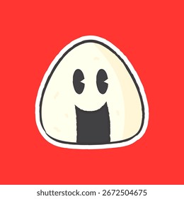 Ilustração de vetor de caracteres onigiri bonito