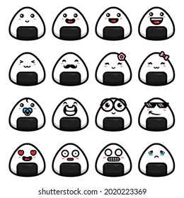 cute onigiri emoji vector design
