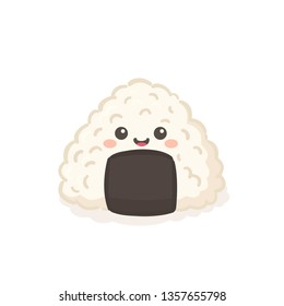 Cute Onigiri Japanese Food Cartoon Character Vector Illustration