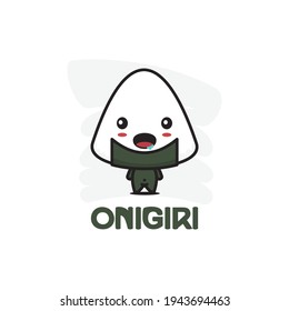 cute onigiri. Japanese food mascot vector illustration